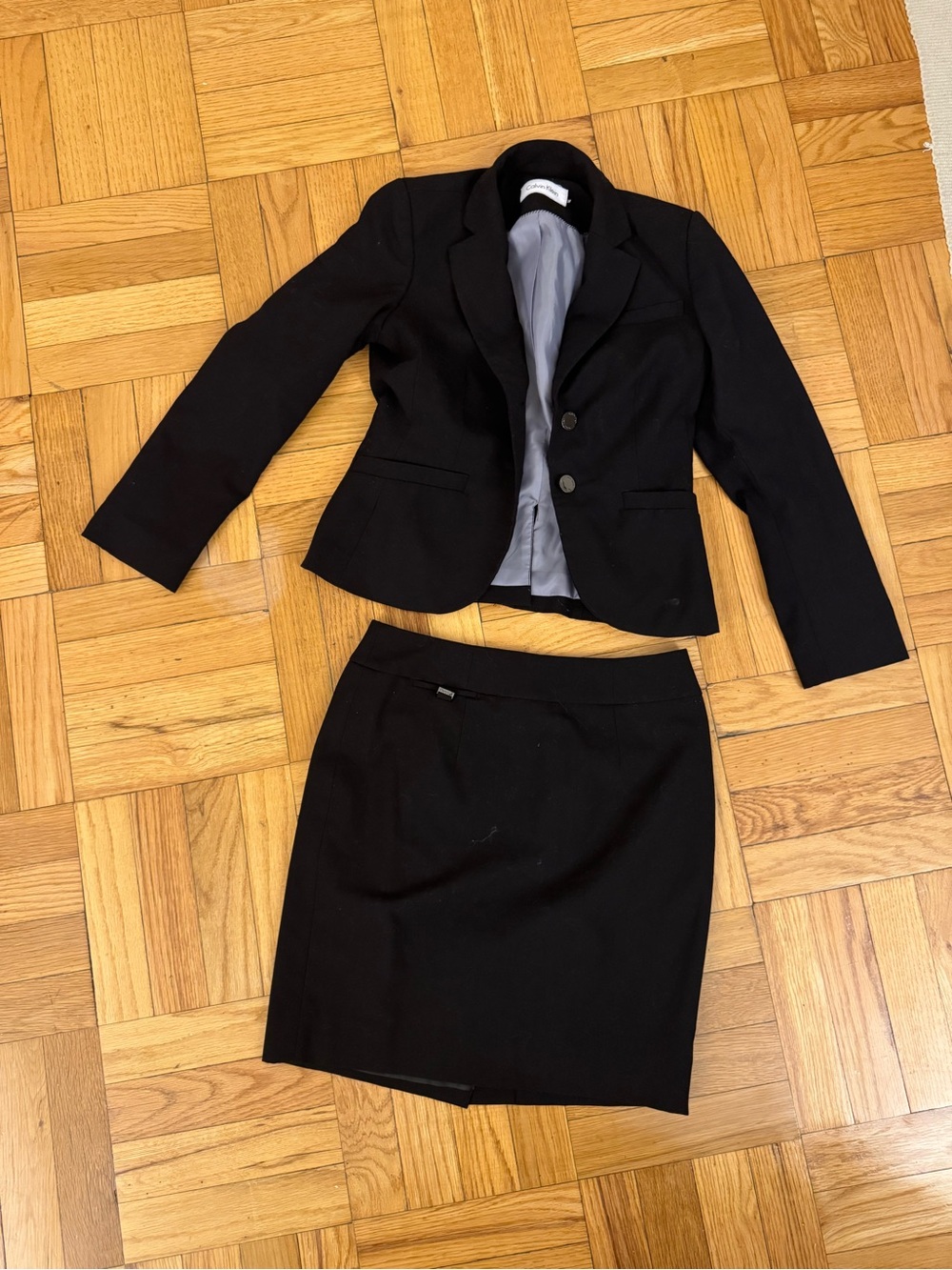 Calvin Klein Black Women's Blazer and Pencil Skirt Set